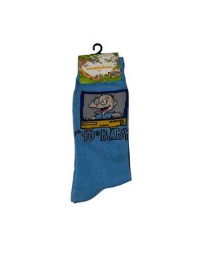 Rugrats Tommy Pickles ’90s Baby Blue Crew Socks Nickelodeon Retro Cartoon